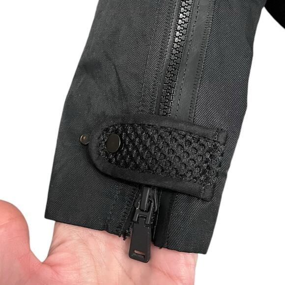 ELIE TAHARI Black Moto Asymmetric Zipper Jacket w/ Mesh Detail Women's Sz‎ Small - Picture 6 of 12